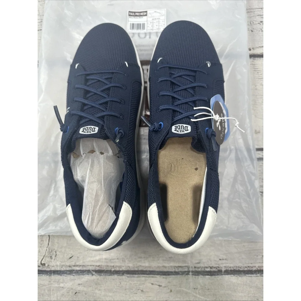 Hey Dude Paul Pro Mesh Navy Blazer/Multi  Mens Sneakers 44190-4UX Size 12 NEW